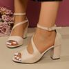 Women's Casual Fashion Chunky Heel Flat Sandals, Lightweight and Comfortable for All-Day Wear,Ideal for Daily Commuting,Leisure Travel,and Garden Life