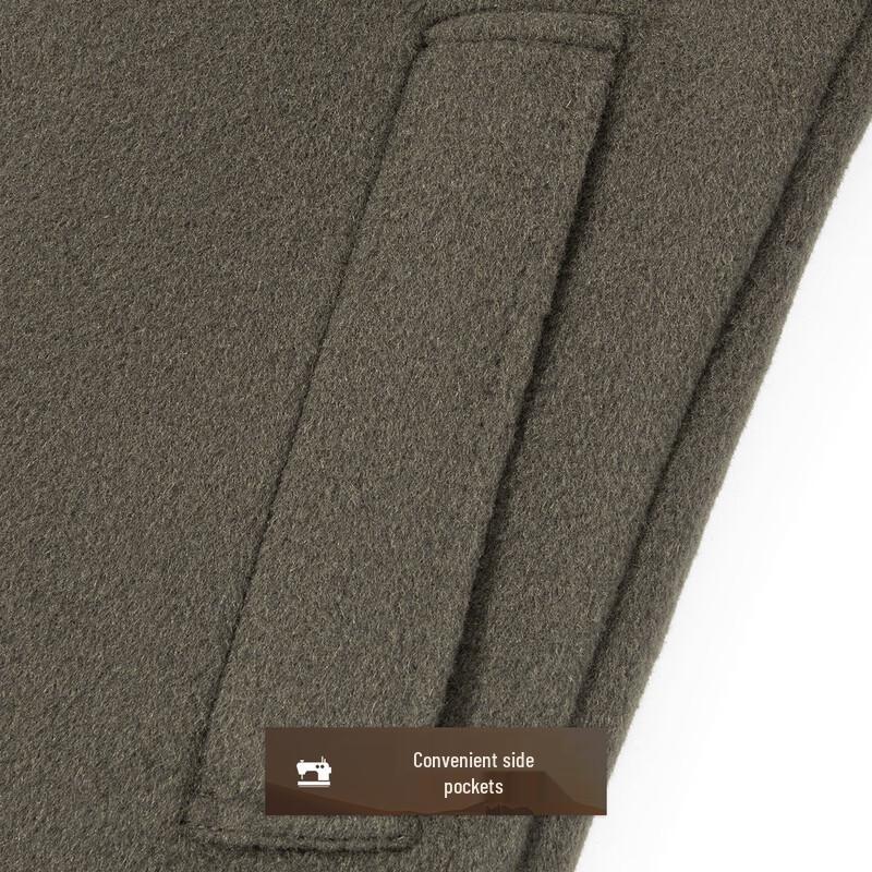 Men's Wool Blend Down Suit Collar Mid-Length Coat