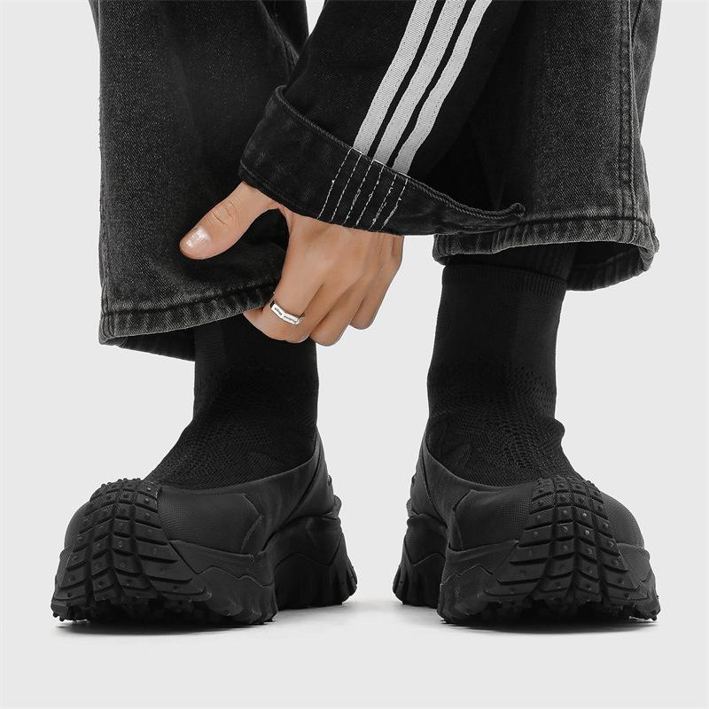 Autumn New Men'S Boots American Lazy Mesh Functional Wind One-Pedal Short Boots Outdoor Shoes Sports And Leisure High-Top Boots