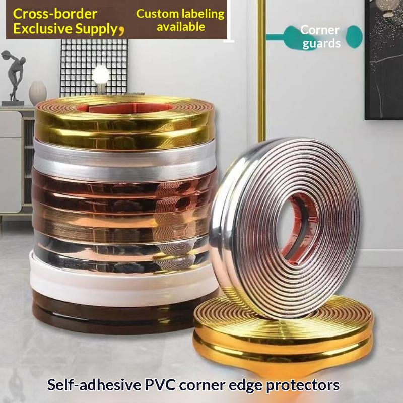 Self Adhesive Glossy Metal Edge Trim Strip With Strong Back Glue And Easy Installation Perfect For Home Wall Tile Gap Decoration