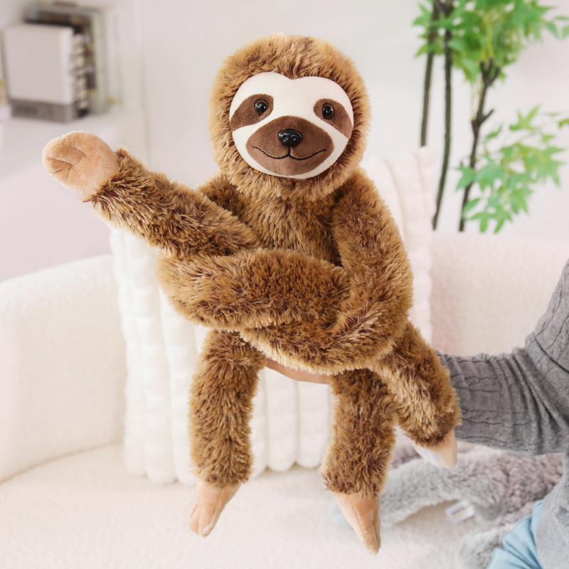 50/77Cm Long Arms Hug Sloth Plush Toy Stuffed Fuzzy Animal Grey Brown Companion Friend Man Gift