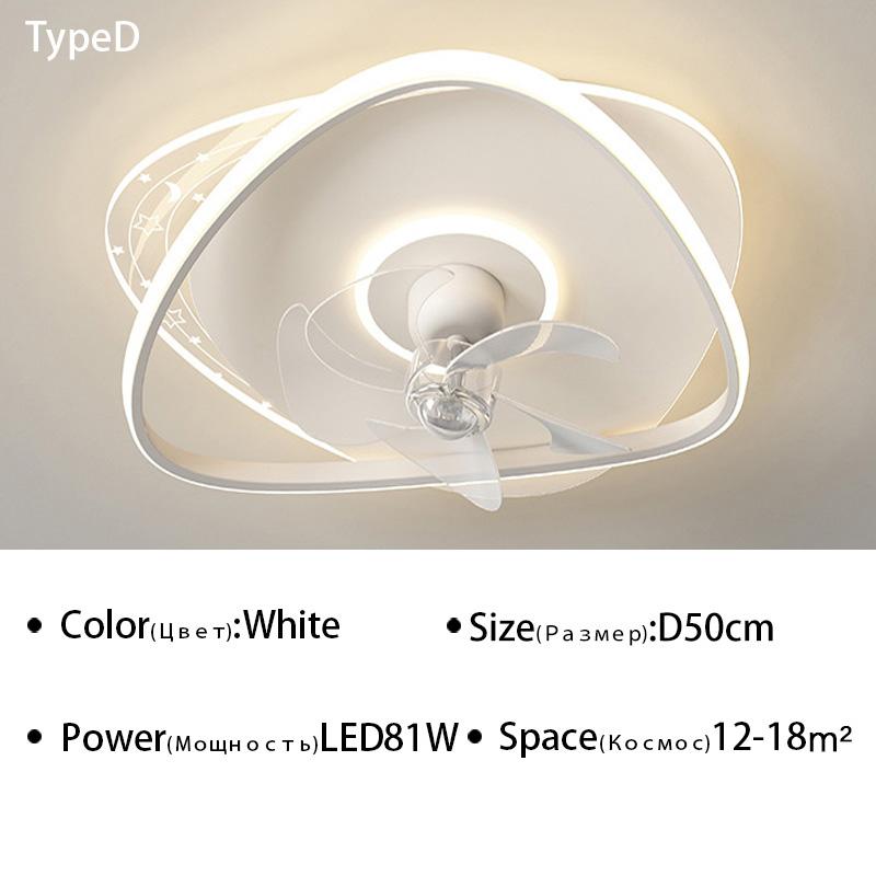 Round Ceiling Fan Lights For Living kitchen Bedroom Dining Room home decor Indoor Lighting Remote Control Dimmable Lamp Lustres