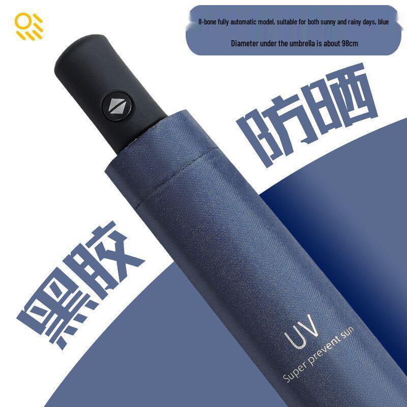 Portable Fully Automatic Double Folding Umbrella for Men & Women - Sun and Rain Protection, Reinforced Design