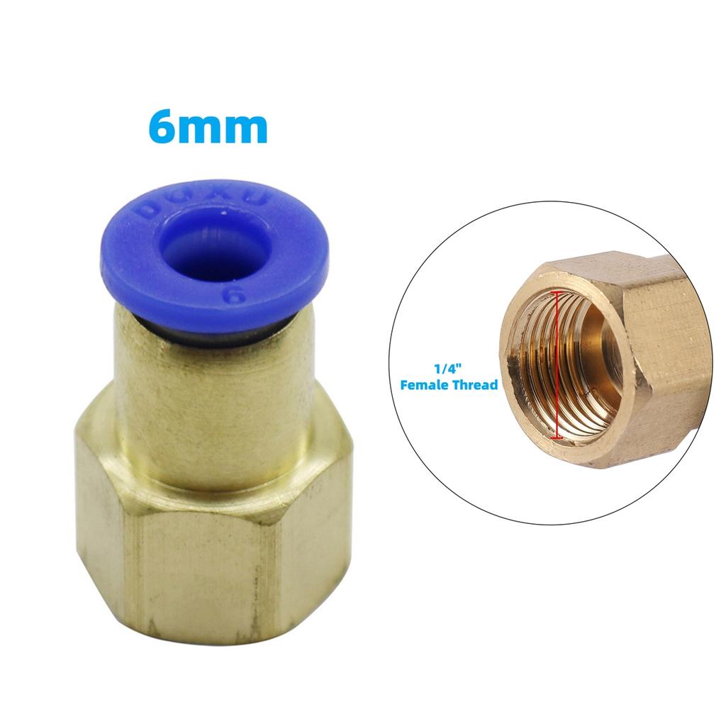 Pneumatic Air Pipe Quick Connector 1/8" 1/4" 3/8" 1/2" Female Thread To 4/6/8mm Irrigation Washing Slip-lock Straight Joint 3Pcs