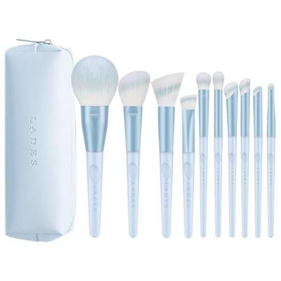 MSQ Makeup Brush 10-Piece Set Eyeshadow Blush Concealer High-Quality Fiber Hair Ultra-Soft Everyday Popular Powder Retention Strong Tools Cosmetic Bag