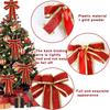 15CM Red, Silver & Gold Glitter Christmas Bow Ornament