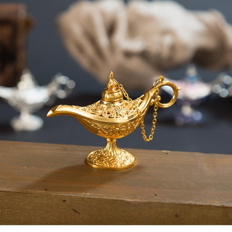 Retro Bronze Incense Burners European Metal Craft Wishing Lamp Stove Old Plating Home Decoration Creative Ornaments