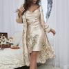 Women's Little Cherry Pajama Set: Lightweight Robe, Camisole, Shorts, and Dress