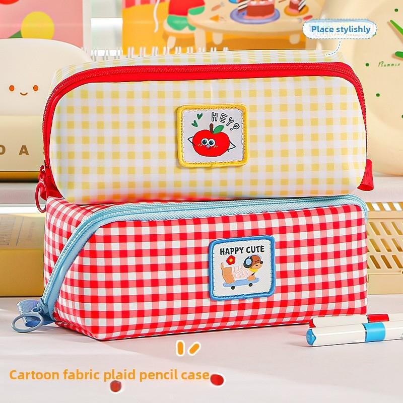 Cartoon Large Capacity Prism Grid Pen Case With Cute Dopamine Design For Students And Office Use