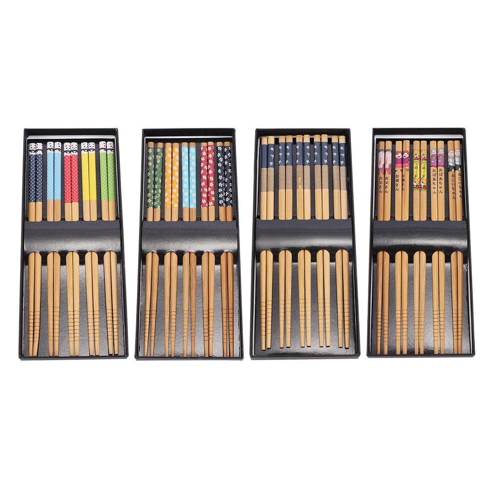 Japanese Style Household Family Kitchen Bamboo Chopsticks Tableware Dinnerware Sushi Utensils