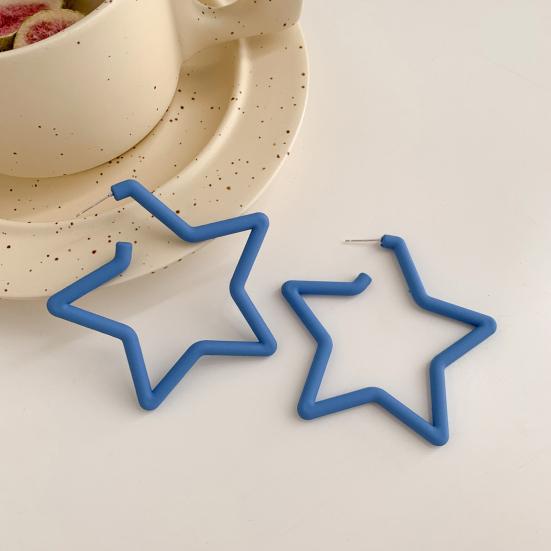 

Женские серьги, однотонные преувеличенные хип-хоп, прочные висячие серьги с большой звездой