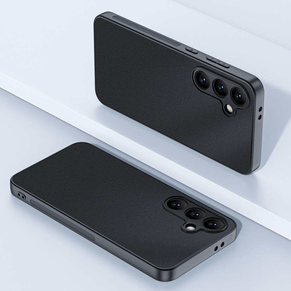 Applicable to Samsung S24FE mobile phone case plain leather anti-drop lamb leather ultra-thin bare metal Samsung Galaxy protective case samsung s24fe