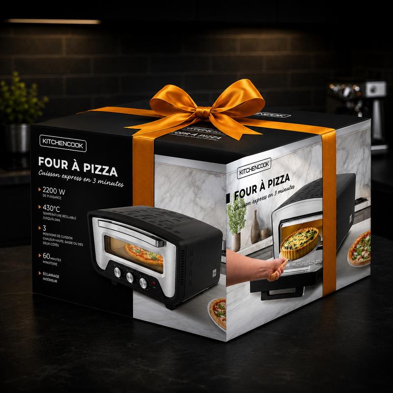 KitchenCook K Pizza Lite - Electric Pizza Oven - 3 Minute Cooking - 2200w - 430°c