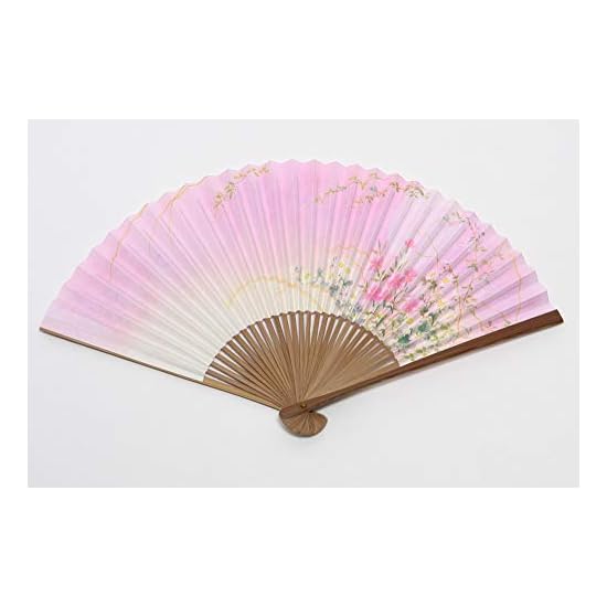 [Hasegawa] Women's Kyoto Folding Fan with Fan Case, Gift Boxed, Made in Japan (Cherry Blossom & Bell