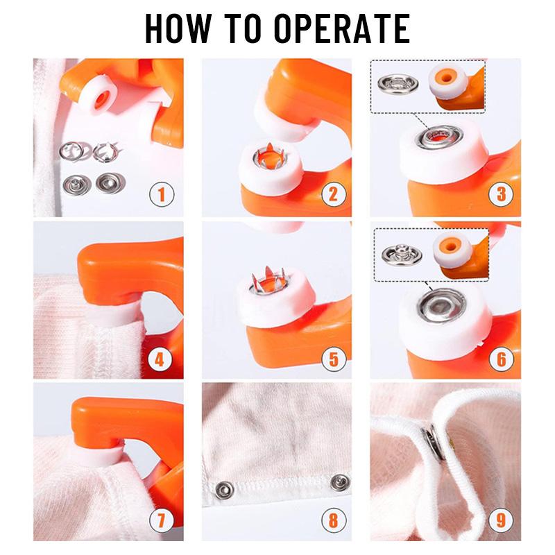 Snap Button Kit With Hand Pressure Pliers 50pcs Snaps , Metal Snaps For Sewing, Sewing Snaps For DIY Crafts Clothes Hats