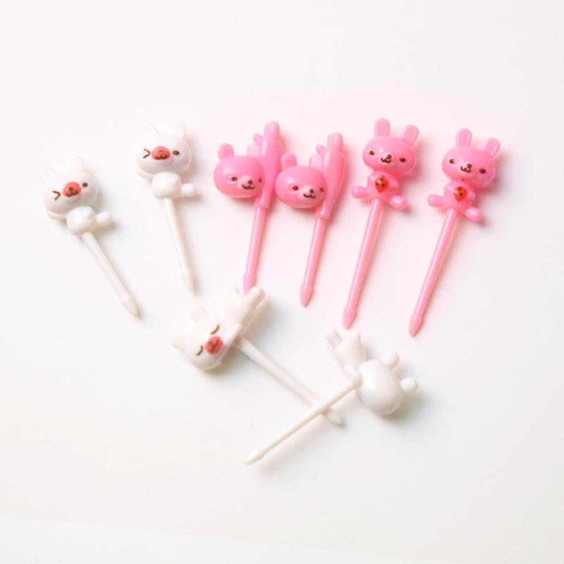 Kinderen Anime-Stijl Dier Vruchtenvork Prikkertjes Set - Giraffe Cartoon Ontwerp voor Bento en Snacks