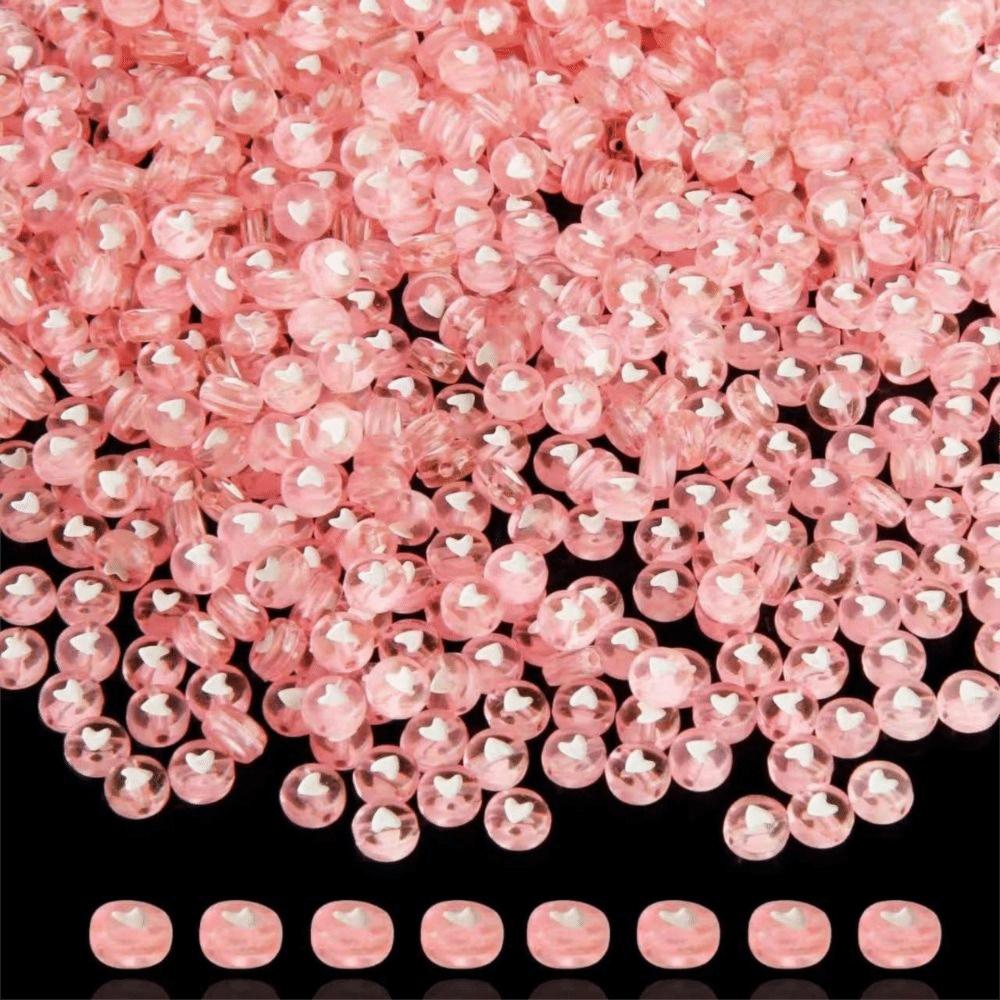 700Pcs Mixed Colors Letter Flat Beads Straight-Hole DIY Jewelry Beads Bulk Beads Necklaces