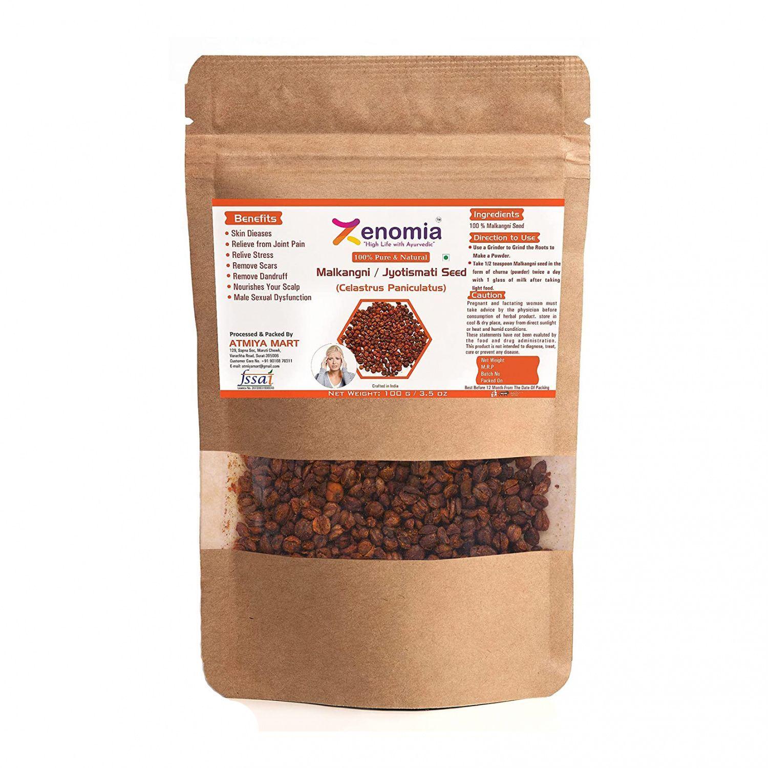 

Насіння Малкангані (Джотішматі) (100 г), Malkangani (Jyotishmati) Seed, Zenomia