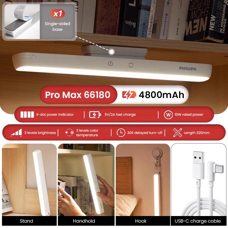 Philips Lamp Multi-function Table Lamp Rechargeable Battery Type-C Portable LED Light