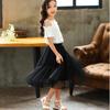 Girls Dancing Fluffy Skirt Lace Solid Color Mesh Tulle Skirts Princess Casual and Ankle Elastic Waist Dress Kids Clothes