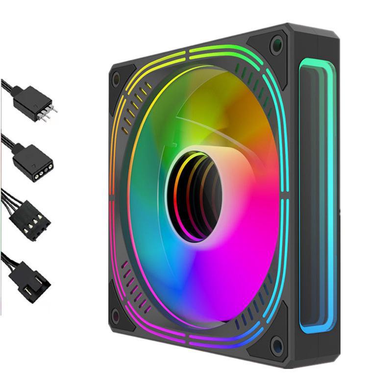 Ventola di Raffreddamento Silenziosa Prism 4Pro ARGB da 12cm Bianca con Controllo Temperatura Sincronizzato per PC Desktop