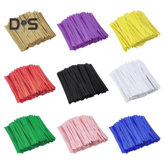 1000 Stuks Kraftpapier Twist Ties Herbruikbare Binders met Draadkern Flexibele Kabelbinders voor Verpakking Brood Cake Snoep Feestbedankjes