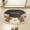 Ruien Bathroom Mat, Toilet Foot Pad, Bath Absorbent Mat, Bathroom Doormat, Toilet Entrance Non-Slip Dirt-Resistant Quick-Drying Carpet