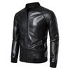 Men's PU Leather Baseball Collar Jacket - Stylish Korean Motorcycle Design