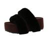 2025 Autumn New Gentle Retro Thick Bottom One Word Sandals Women Fashion Versatile Casual Wear Mao Mao Slippers