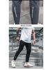 Men's Casual Slim Fit Summer Pants, Solid Color, Drawstring, Cuffed, Fashionable.