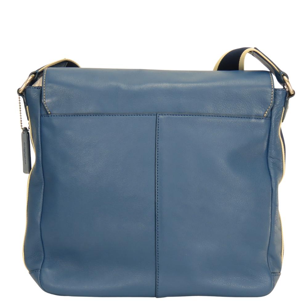 Used COACH Shoulder Bag F70555 leather blue casual