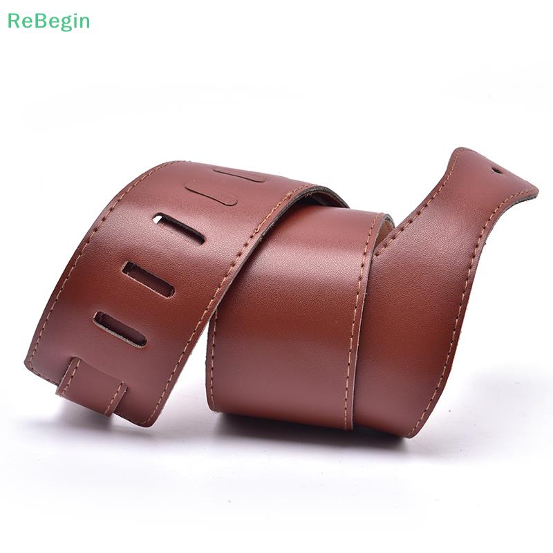 Adjustable Brown Soft Leather Thick Strap Belt for Electric Acoustic Guitar Bass