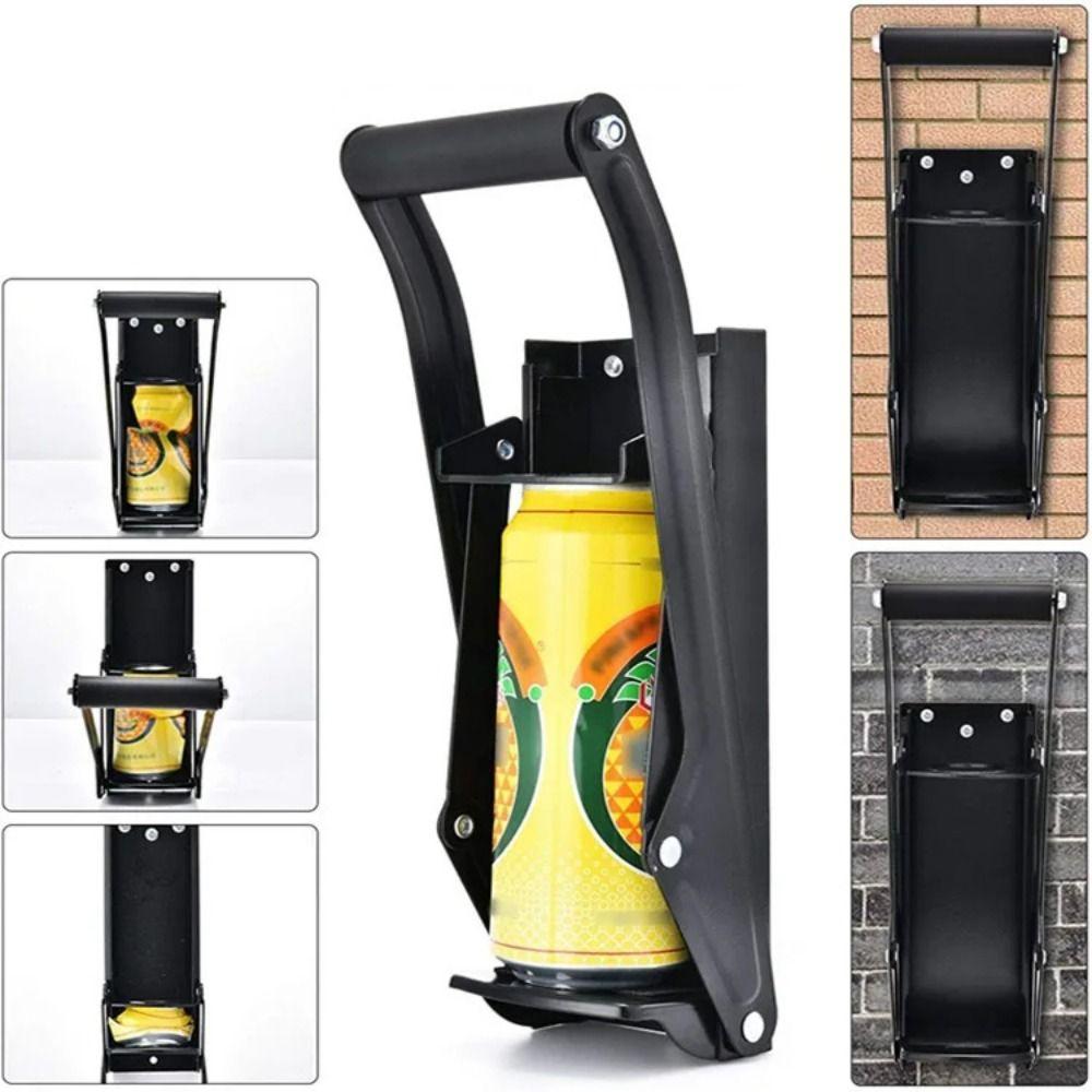 Built-in Bottle Opener Bottles Recycling Tool Heavy-Duty Steel Can Smasher Recycling