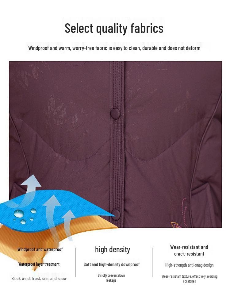 Winter-Daunenjacke für ältere Frauen - Warmer Baumwollmantel für Mama oder Oma