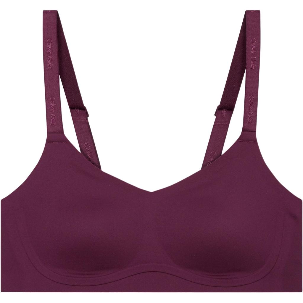 Calvin Klein Soft Comfortable Solid Color Simple Bra Women Underwear Burgundy QF7939AD-VER