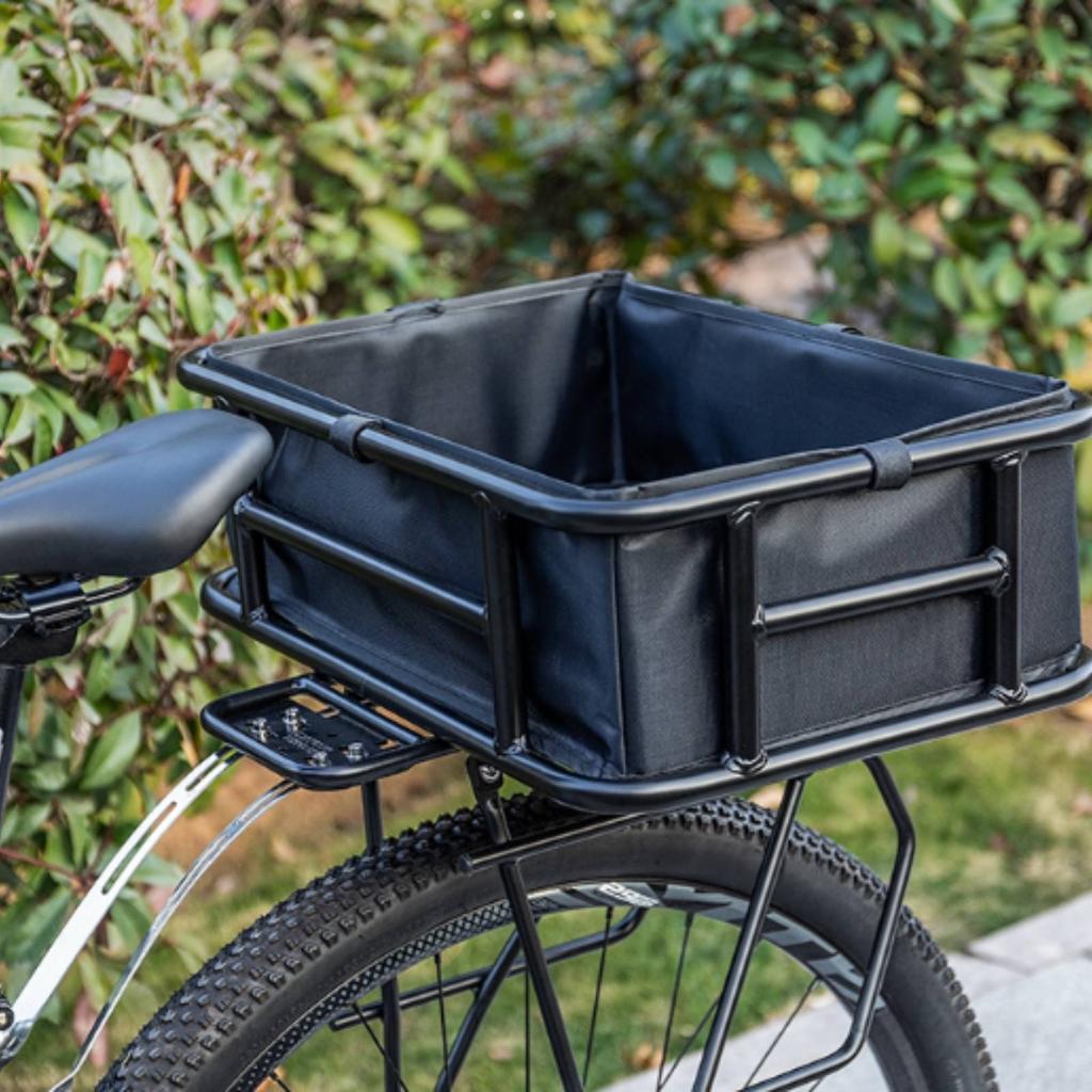 Metal Bike Basket Rounded Corners Rectangular Bike Basket Cycle Storage Rack Cylindrical Frame