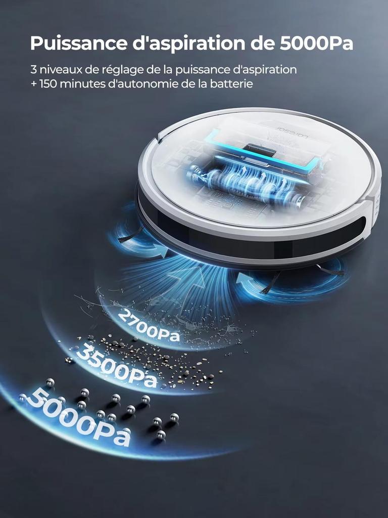 Laresar 3s Robot Vacuum Cleaner Mop 4000Pa Smart APP Control Intelligent Planned for Home Floor Washing Carpet Pet Hair Cleaning