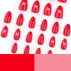 24pcs Simple Red Valentine's Day Wearable Nails Short Nail Art Hot Press On Nails Fake Nails