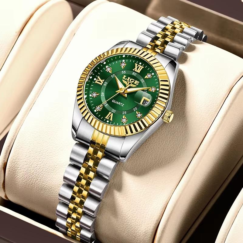 Women Diamond Watches Top Brand Luxury Women's Bracelet Watch Simple Round Waterproof Luminous Quartz Wristwatch