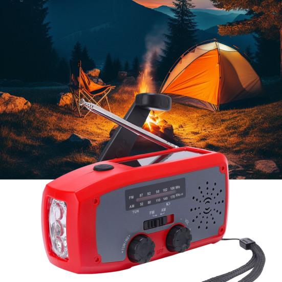 Emergency Solar Radio Design Portable Hand with LED Flashlight Compact Crank Solar Powered Rechargeable