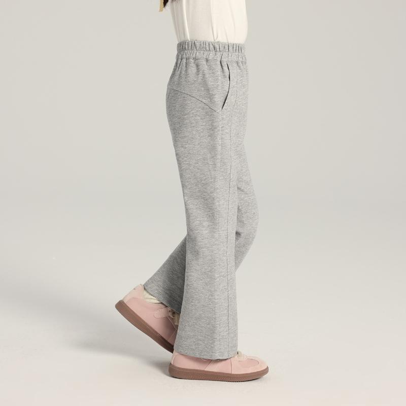New Arrivals Girls' Fashion Casual Flared Trousers – Plain-coloured Knitted Loose-fit Trousers for Girls