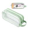 Large Capacity Double Layer Clear Mesh Pencil Pouch – Transparent Portable Stationery Case for School