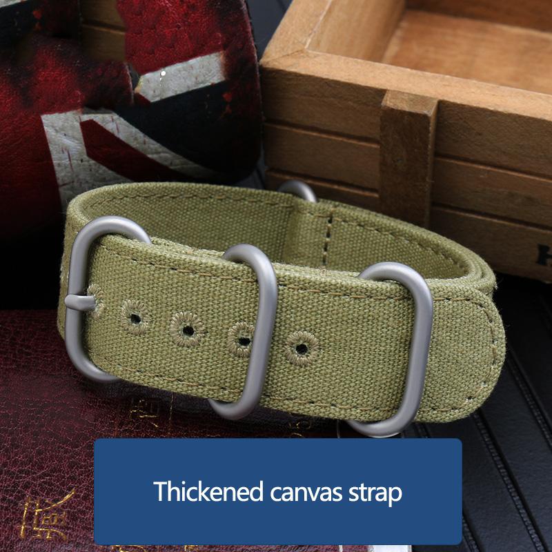 Classic Thickened Canvas Strap 20mm 22mm 24mm 26mm Rugged Nylon Military Straps Retro Watchband Braid Ballistic Fabric Bands for Tudor