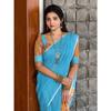 Linen with Silver Jari Border Saree