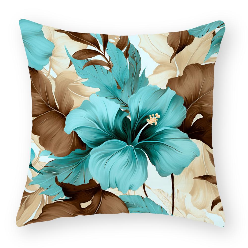 Cotton and Linen Pillowcase Oil Painting Printed Pillowcase Home Sofa Cushion Pillowcase Car Waist Cushion Seat Cushion