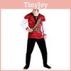 Vibrant Red Polyester Pirate Captain Outfit For Men Ideal For Costume Parties And Shows