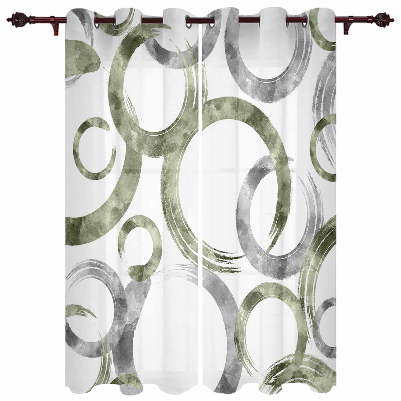 

Занавеска для окна в фермерском стиле с акварельными точками и градиентом цвета морской волны в современном европейском стиле для спальни, гостиной, заднего фона 135W x 60H(cm) x1