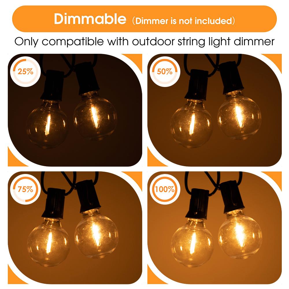 Solar String Lights Outdoor Waterproof 15M String Lights with 31 Bulbs Connectable Patio Lights for Garden Yard Camping Christmas