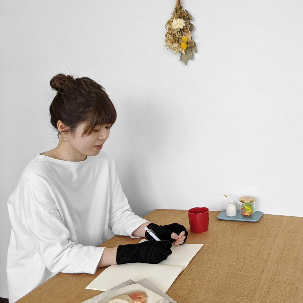 Prodigal Cashmere Fingerless Gloves 100% (Free Size, Black)