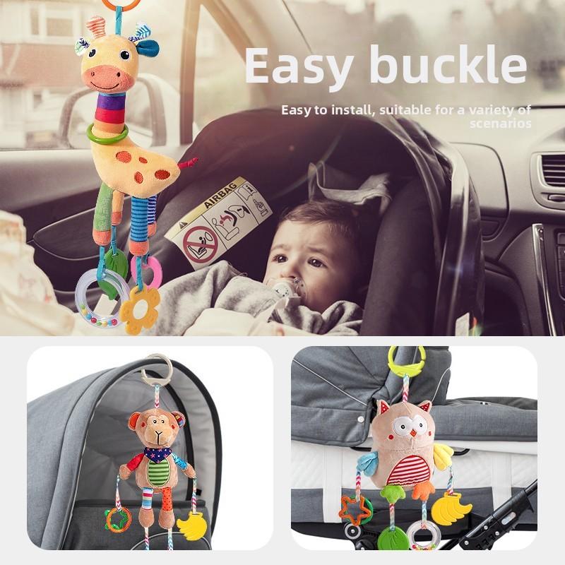 Baby Plush Baby Car Seat Toys With Hanging Animal Designs For Infants And Toddlers